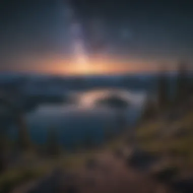 Starlit Night Sky above Crater Lake Starlit Night Sky above Crater Lake