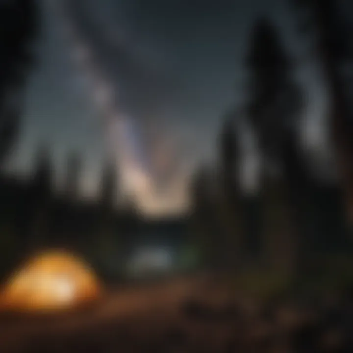 Starlit Sky Over WA State Camp Dazzling starlit sky above the serene wilderness of WA State Camp