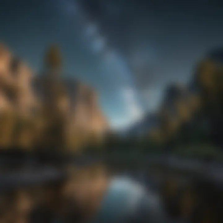 Starry Night Sky over Yosemite National Park