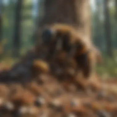 Nesting Insights Detailed depiction of stinging ground bee nesting behavior