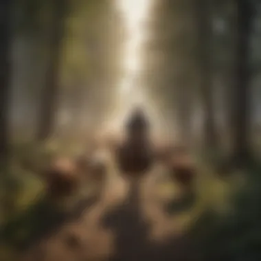 Pastoral Harmony Cowboy herding cattle through a wooded trail
