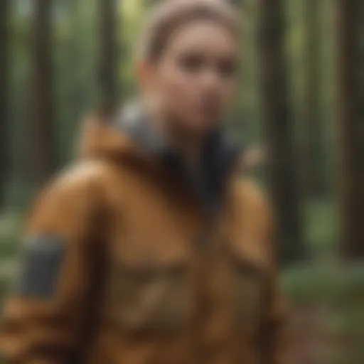 Close-up of protective outdoor clothing designed to deter ticks