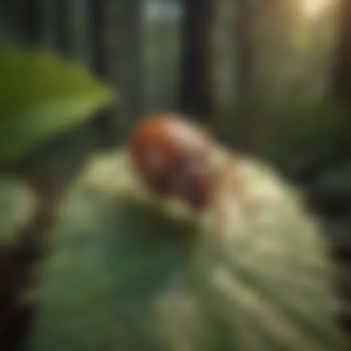 Detailed view of a tick on a leaf