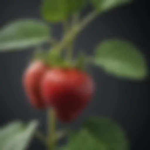 Botanical illustration showing detailed anatomy of a strawberry plant