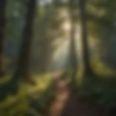 Sunlight Filtering Through Dense Canopy in American Forests