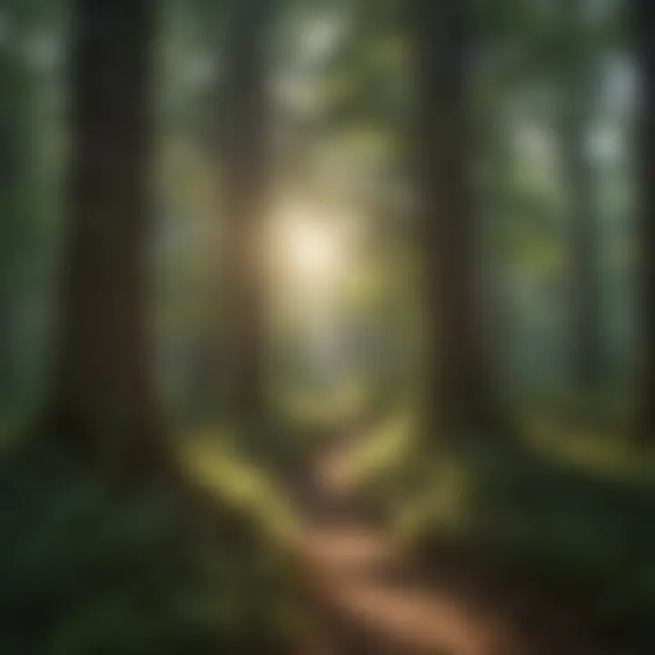 Sunlight Filtering Through Dense Foliage in American Forests
