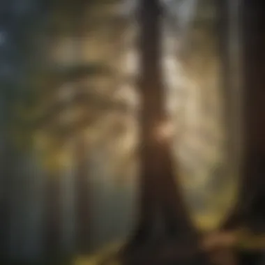 Sunlight Filtering Through Sequoia Branches