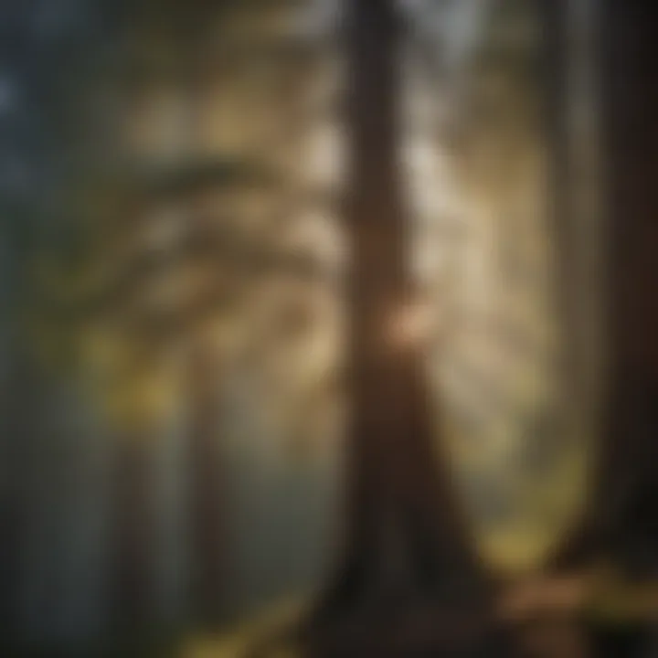 Sunlight Filtering Through Sequoia Branches