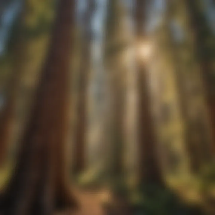 Sunlit Canopy of Towering Sequoias