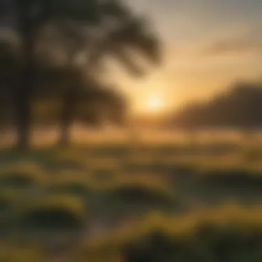 Sunrise over serene Ohio grasslands