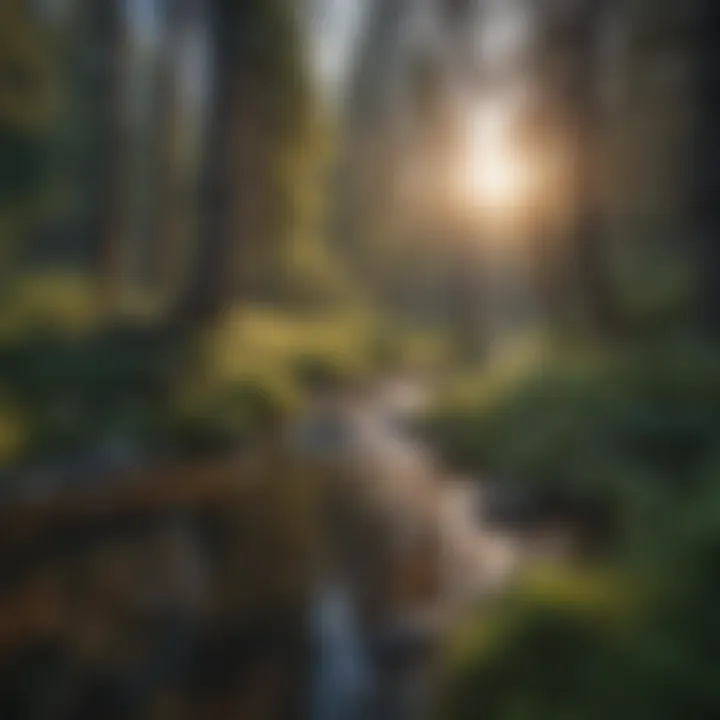 Sunset over the forest canopy at Hoback Hot Springs