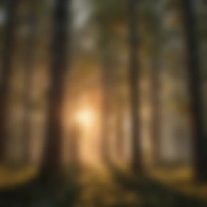 Sunset Glow Through Southern Forest Canopy