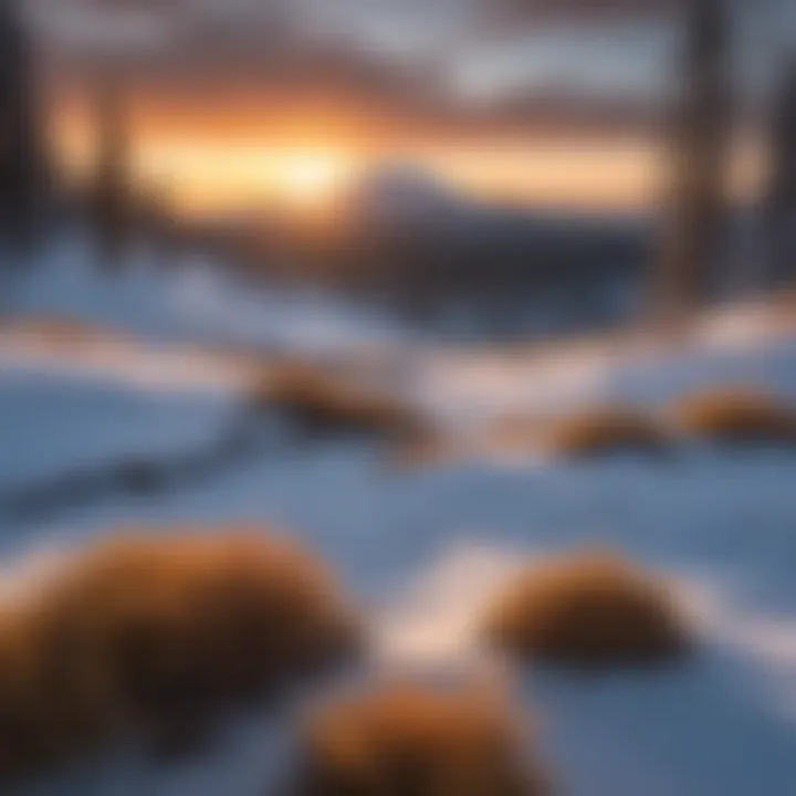 Sunset casting a golden glow on Mt. Bachelor's snow-covered slopes