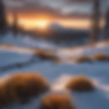 Golden Hour Serenity: Sunset on Mt. Bachelor's Snowy Slopes Sunset casting a golden glow on Mt. Bachelor's snow-covered slopes