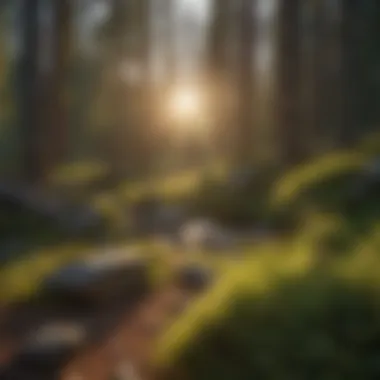 Sunset's Golden Glow at WA State Camp Sunset casting a golden glow over the rugged terrain of WA State Camp