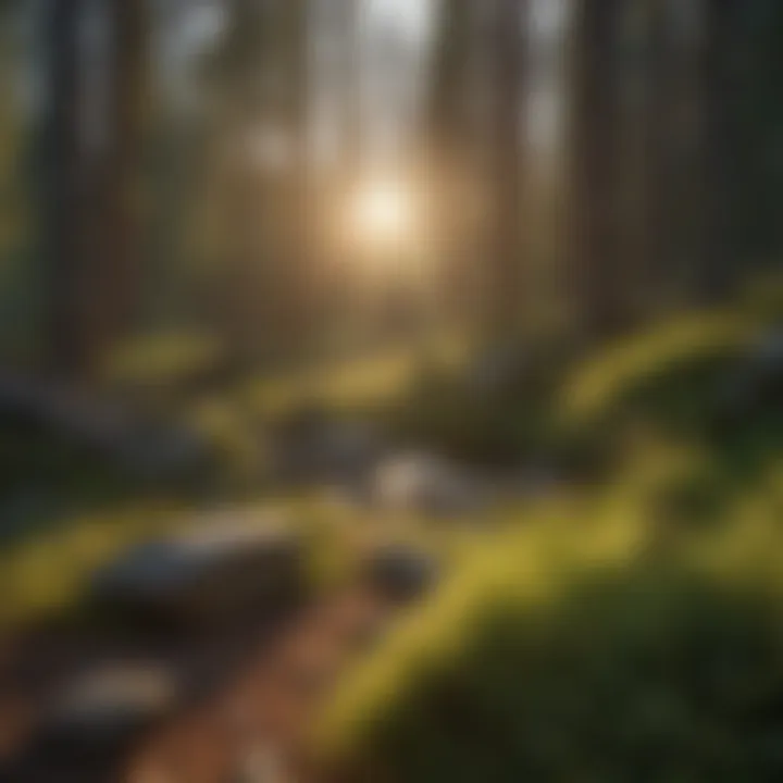 Sunset's Golden Glow at WA State Camp Sunset casting a golden glow over the rugged terrain of WA State Camp