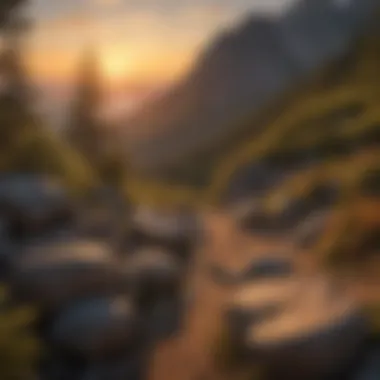 Dramatic sunset casting a golden hue over Blackrock Mountain