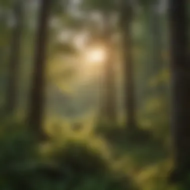 Sunset Over Lush Green Forest Canopy