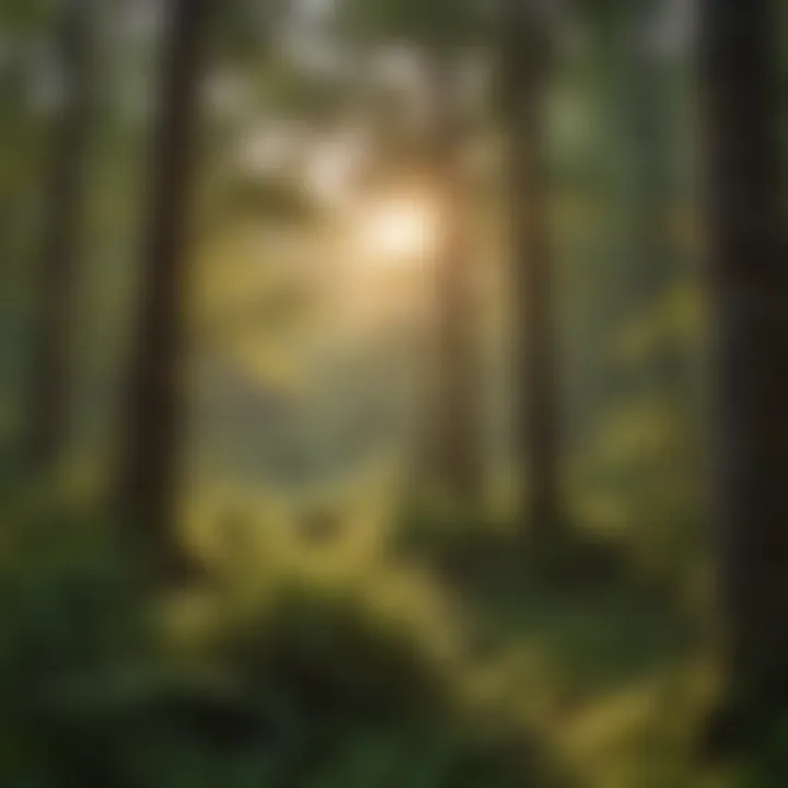 Sunset Over Lush Green Forest Canopy