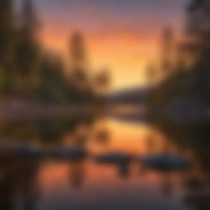 Sunset over Big Bear Lake at Serrano Campground