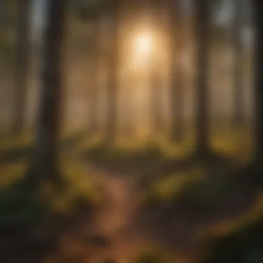 Sunset Over Forest Clearing