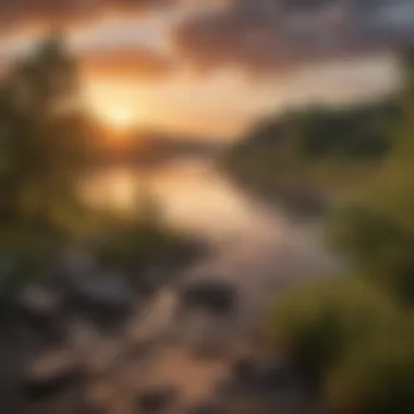 Sunset Over Missouri River in Lewis and Clark Recreation Area Sunset Over Missouri River in Lewis and Clark Recreation Area