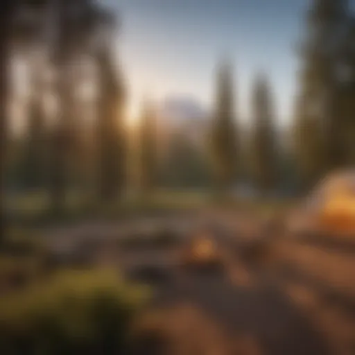 Golden Hour Serenity Sunset over Mount Shasta Campground