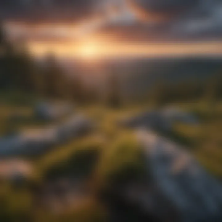 Sunset Over the Mountain Peaks in Green Mountain National Forest