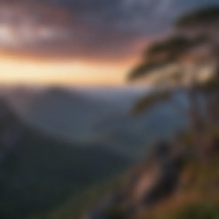 Sunset Over Mountain Peaks