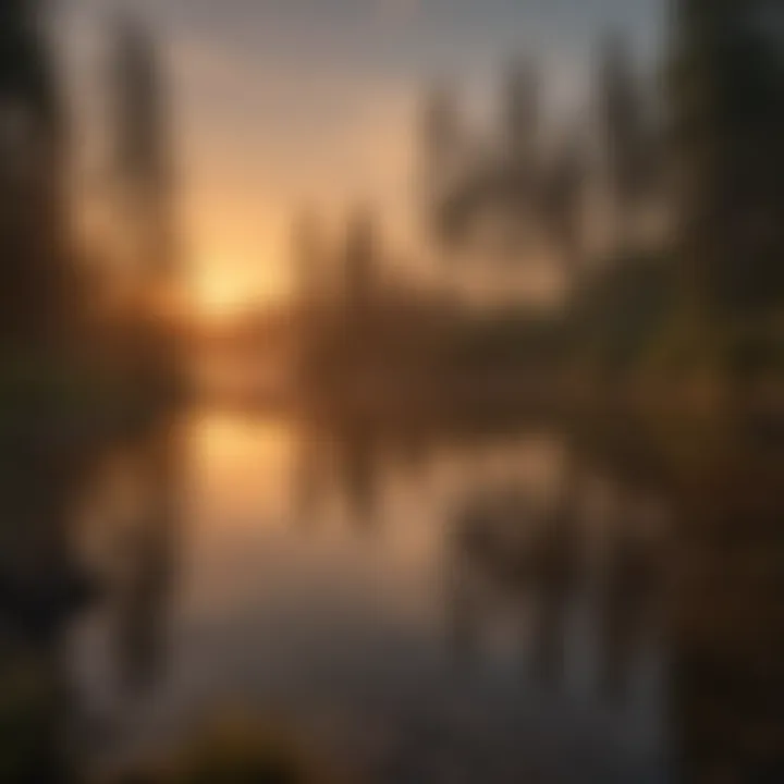 Sunset Reflection on Camp Cannon Beach Lake