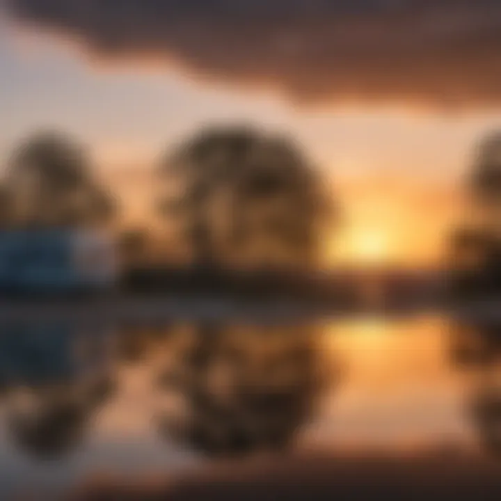 Charming sunset view from an RV park in Emerald Isle NC