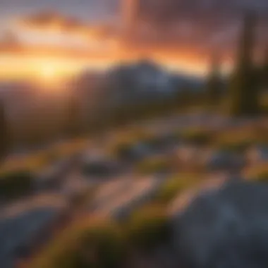 Sunset Glow Across Granite Peak Landscapes Spectacular sunset casting a warm hue over Granite Peak landscapes