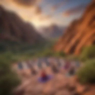 Sunset Yoga Session at Red Rocks Amphitheater Sunset Yoga Session at Red Rocks Amphitheater