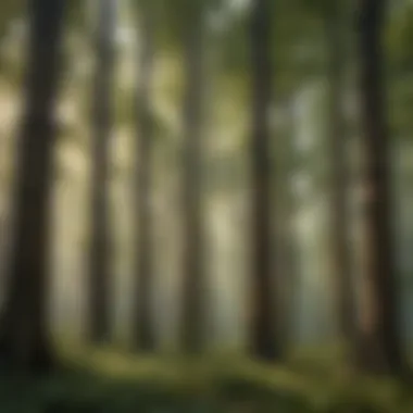 Diversity in Forest Canopy Lush forest canopy with diverse plant species
