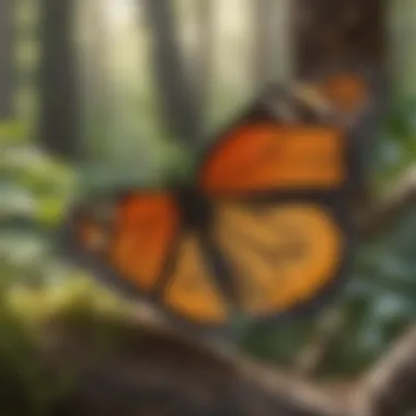 Elegant Monarch Butterfly Tagging in its Natural Habitat Monarch Butterfly Tagging in Natural Habitat