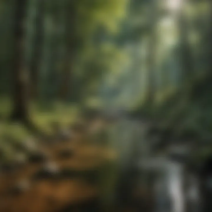 Crystal clear stream meandering through Tallulah forest