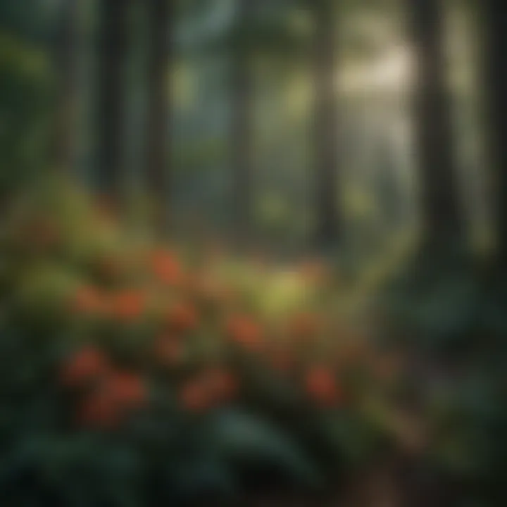 Vibrant flora showcasing the biodiversity of Tallulah forest