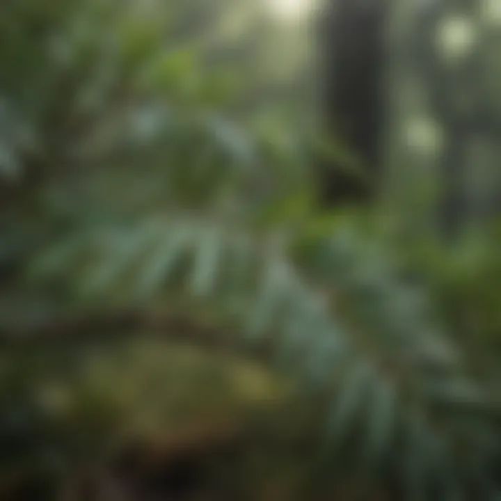 Tea Tree Leaves Close-Up with Water Droplets