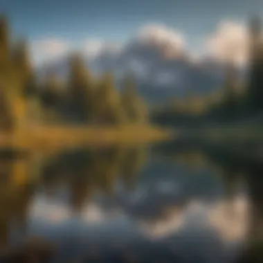 Grand Teton Peaks reflected in Crystal Clear Lake