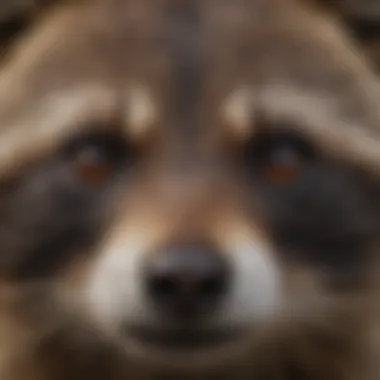 Close-Up of a Brown Raccoon's Face Close-up of a brown raccoon's face