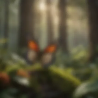 Biodiverse Forest Ecosystem A lush American forest providing habitat for various butterfly species.