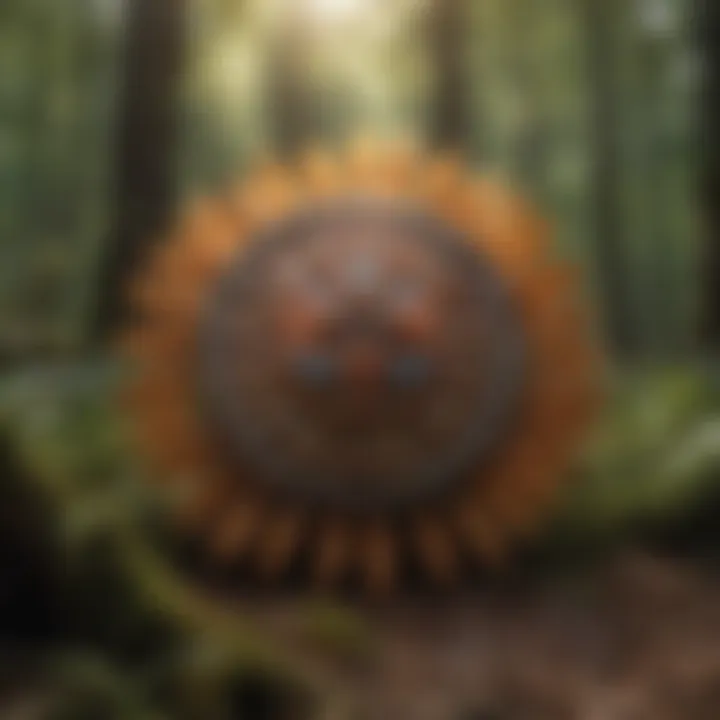 A vibrant representation of Cherokee cultural symbols and artifacts