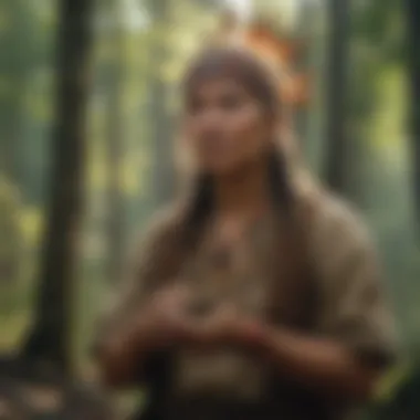 A gathering of individuals engaging in traditional Cherokee practices related to environmental stewardship