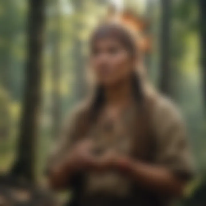 A gathering of individuals engaging in traditional Cherokee practices related to environmental stewardship