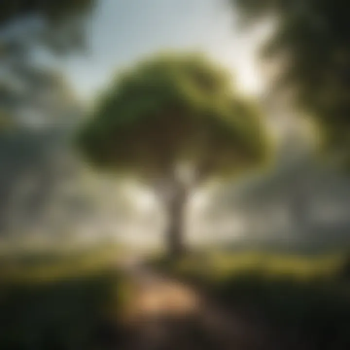 An illustration depicting the ecological impact of the Chinese tallow tree on local biodiversity.