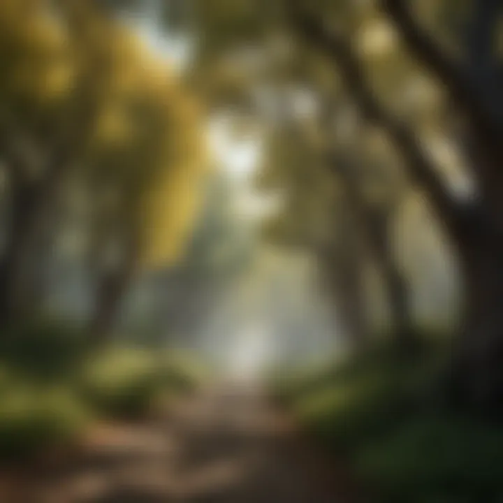 A scenic view of a landscape dominated by Chinese tallow trees, highlighting their growth pattern.