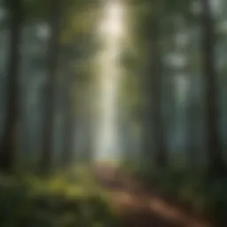 Lush forest canopy capturing sunlight