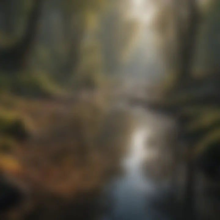 Effects of Pollution on Water Ecosystems Contaminated water body with visible waste and debris