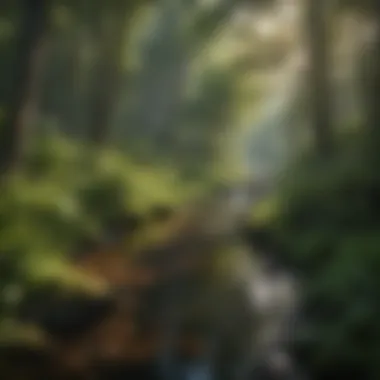 Flora Diversity at Bear Creek A serene view of Bear Creek's lush surroundings showcasing diverse flora.