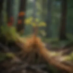 Detailed look at ginseng roots showcasing their unique characteristics.